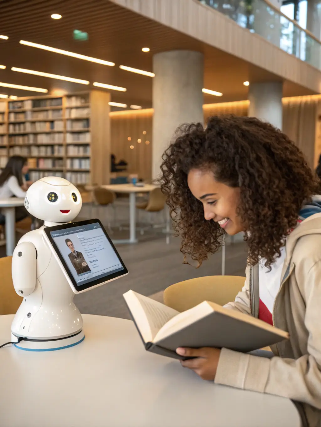 A friendly AI tutor avatar assisting a student with a complex problem on a smartphone, providing step-by-step guidance.