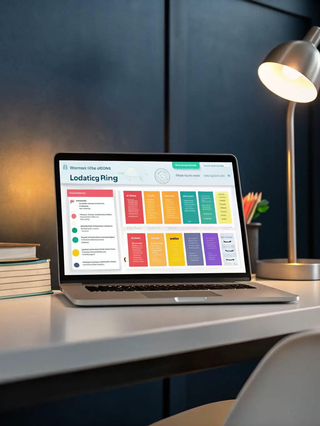 A vibrant image showcasing a personalized learning dashboard with adaptive content tailored to the user's skill level, displayed on a laptop screen.