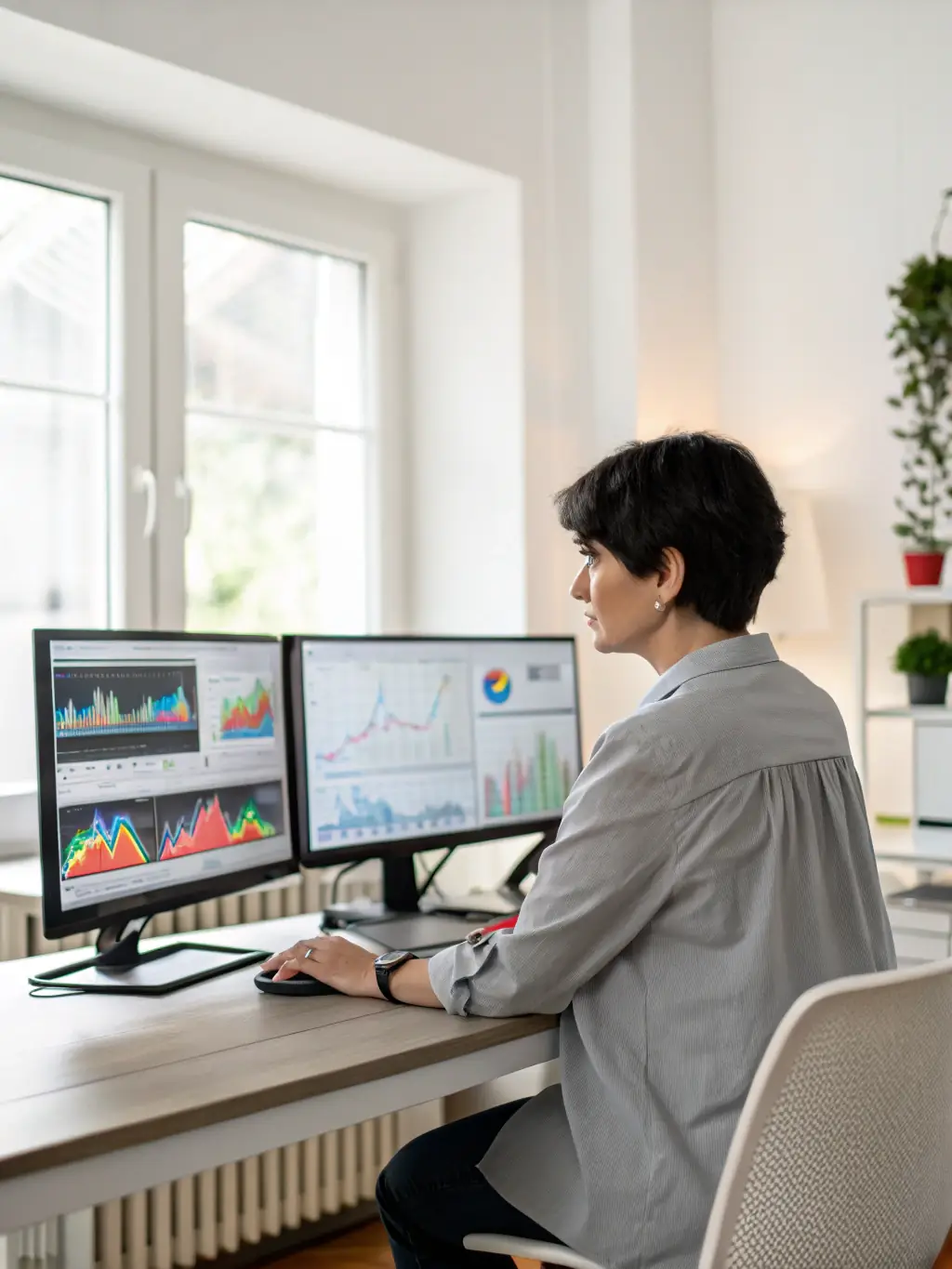 A cybersecurity analyst investigating a security breach on a network monitoring dashboard, with alerts and threat maps highlighting a career path in cybersecurity.
